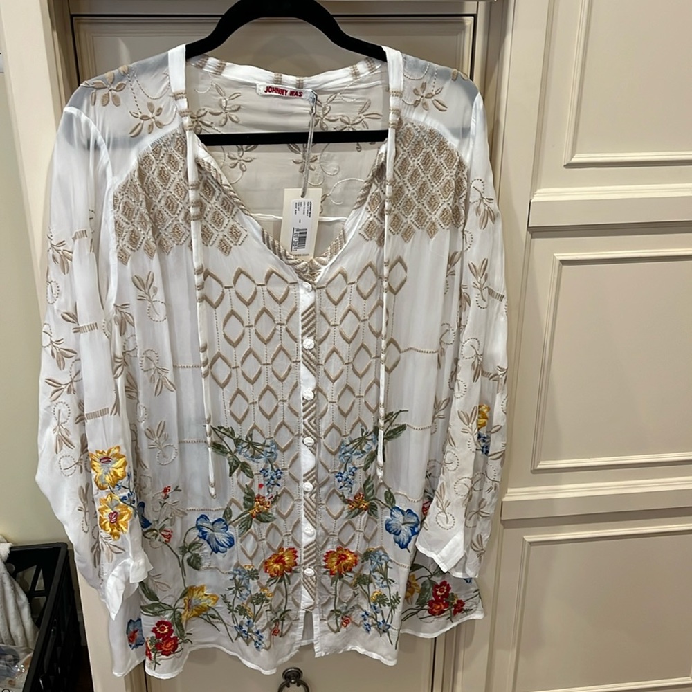 Johnny Was Luca Blouse size Large
